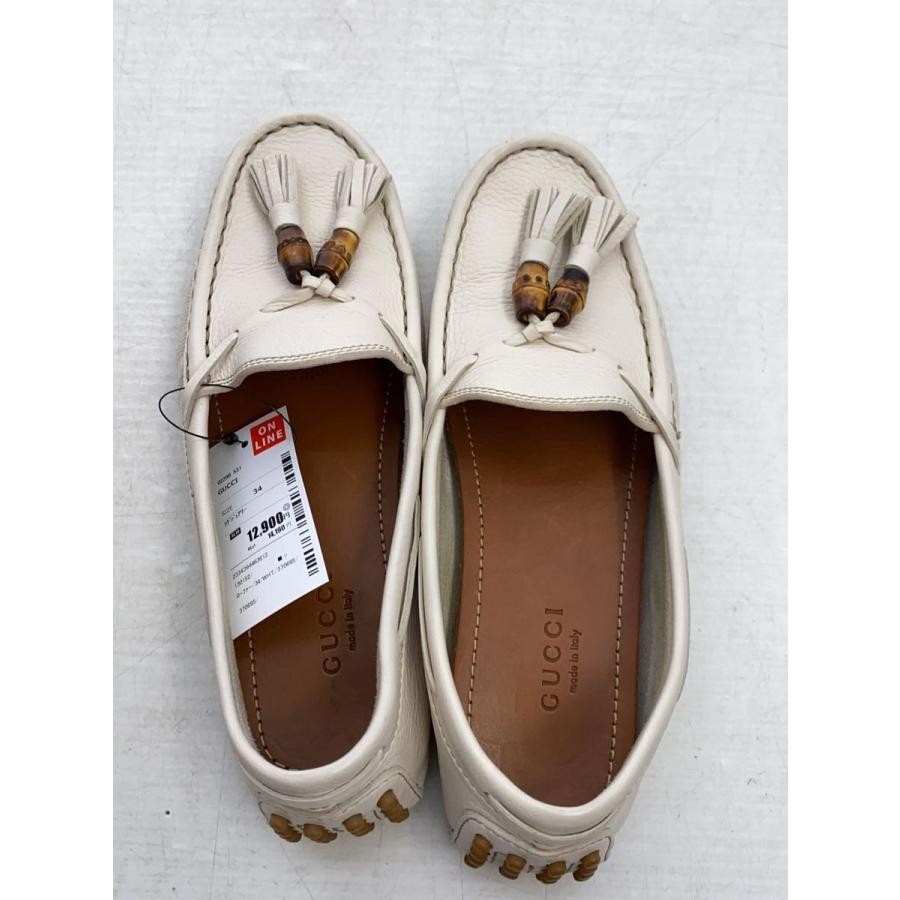 GUCCI Women's Leather Loafers Dress Shoes Size:34/JP:21 White 141119K Authentic thumbnail 3