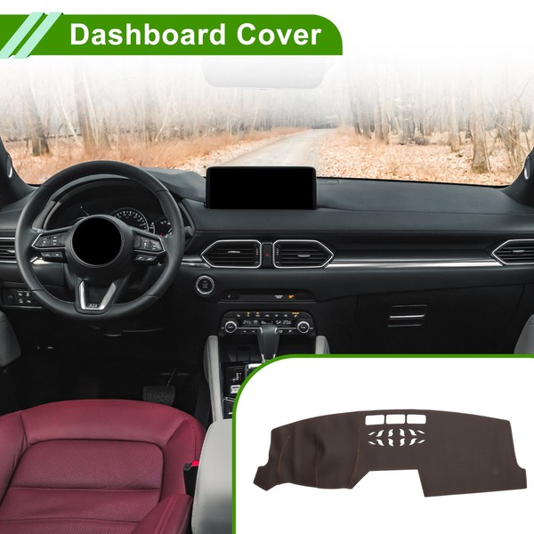 Dashboard-Abdeckung FüR Mazda CX-5 22-24 Ohne Hud Kunstleder Braun 1Stk-image