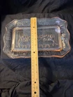 Beautiful Pink Depression Glass Trinket Dish Plate "Last Supper" Grapevine