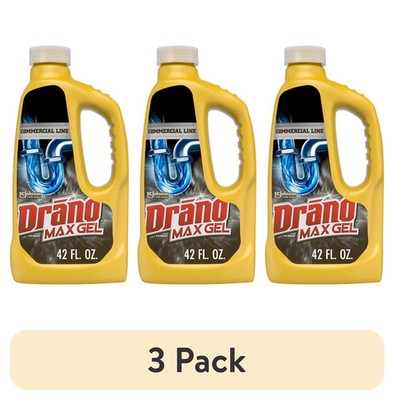 3 pack)  Max Gel Drain Clog Remover, Commercial Line, 42 fl oz