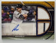 2025 Topps Museum Collection Austin Wells Dual Relic Auto /25 Yankees
