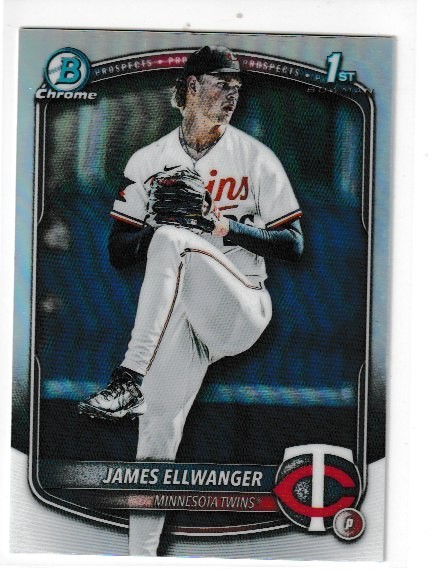 JAMES ELLWANGER 2025 BOWMAN DRAFT CHROME REFRACTOR 1ST BOWMAN.