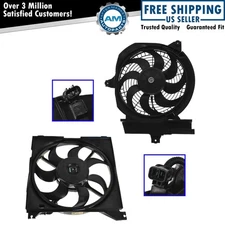 Radiator & AC Condenser Cooling Fan Assembly Pair for 01-04 Hyundai Santa Fe