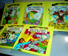 LETTERLAND CLASSIC STORYBOOKS 5 HBs TESS Umbrella WITCH Zebra VOWEL
