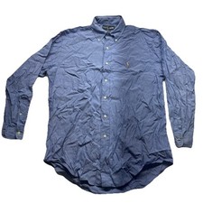 Ralph Lauren Mens Yarnouth Blue dress shirt 15.5-33 Flesh Pony