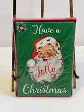 VTG CHRISTMAS GREETING CARDS GLITTER SANTA BOX UNUSED COMPLETE SEALED