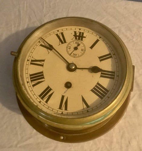 Antique Brass Ships Clock from Steamer Ferry HMCS Sankaty Marthas Vineyard Mass