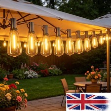 30m 90m Festoon Garden Lights Mains Powered LED ST38 Bulbs Outdoor String Lights