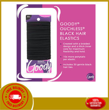 Goody Ouchless Elastic Hair Ties - 30 Ct, Black, 4MM Rubber Bands for Hair