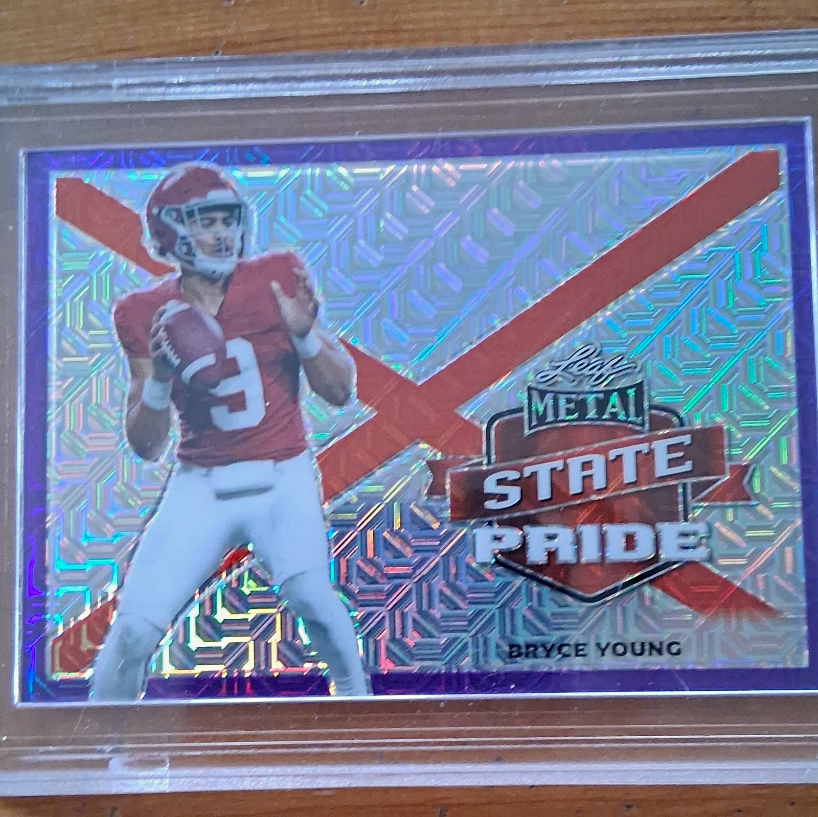 Leaf 2022 Draft Bryce Young Metal State Pride #SP-BY1 1/1 Mojo Purple