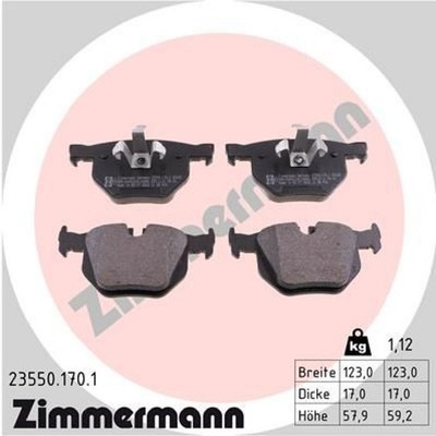 Zimmermann 23550.170.1 Bremsbelagsatz für Scheibenbremse Bremsbelagsatz 