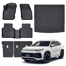 Floor Mats Cargo Liner with Backrest Mats Compatible with Volkswagen Tiguan...