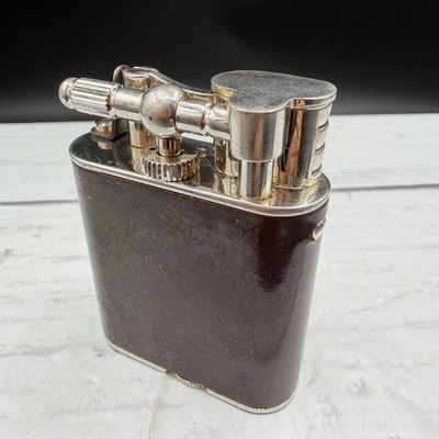 Dunhill Unique Hammer lighter bordeaux silver Vintage Working without Box