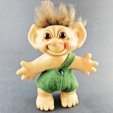 Vintage Thomas Dam Thing Troll Doll Green Outfit Good Luck Mascot 1960's
