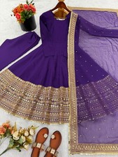 Traditional Ethnic Printed Anarkali Kurta Set with Palazzo Pants