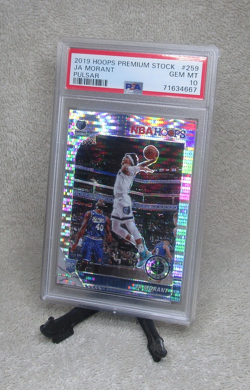 PSA 10 JA MORANT 2019 NBA Hoops Premium Stock PULSAR PRIZMS ROOKIE CARD #259 F view 4