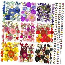 303Pcs Dried Pressed Flowers for Crafts, Dried Pressed Flowers for model-d