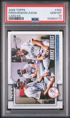 2026 Topps Series 1 Aaron Judge #302 Bronx Buddies Canvas /50 PSA 10 POP 1!