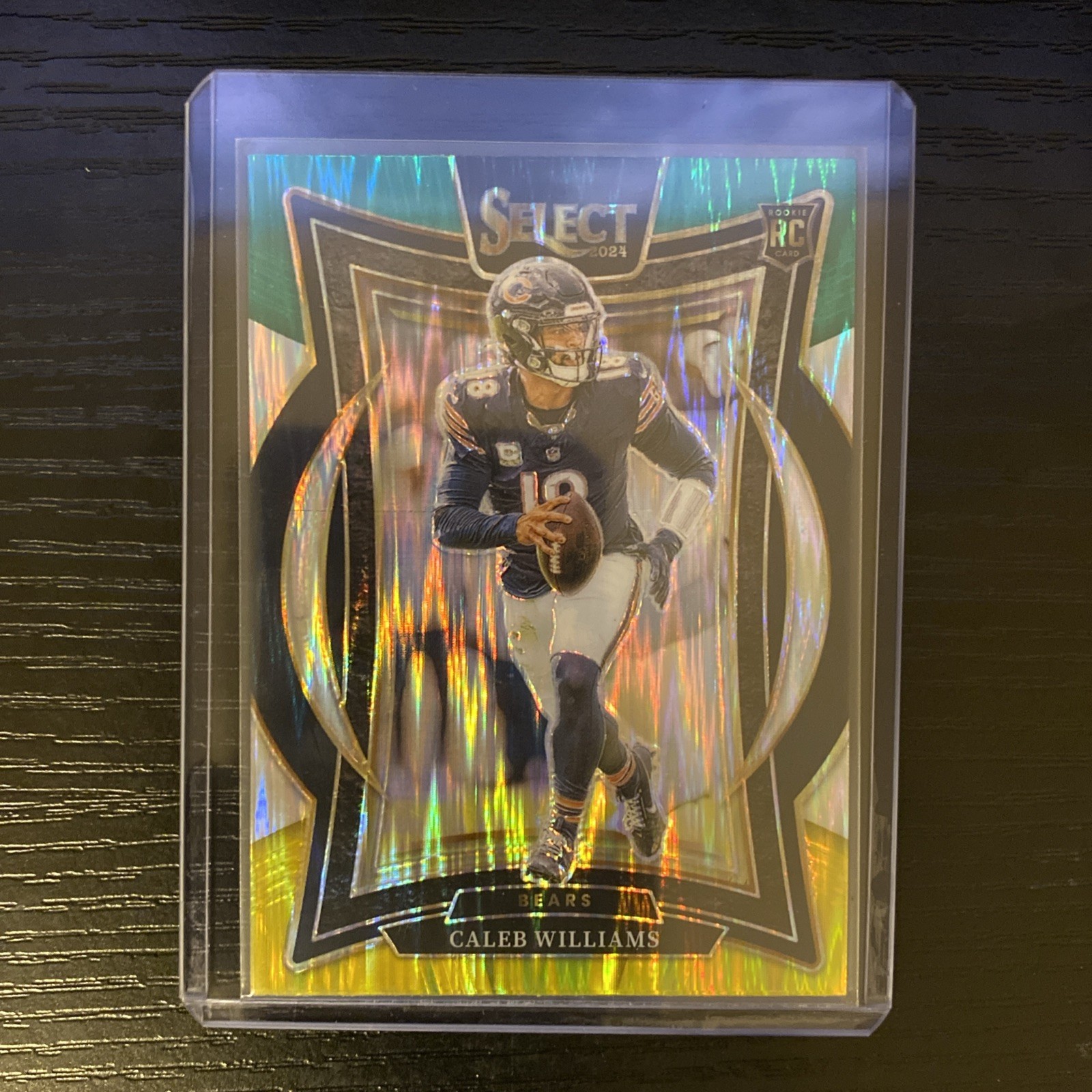 2024 Panini Select Concourse Caleb Williams RC Green Yellow Shock Prizm #25