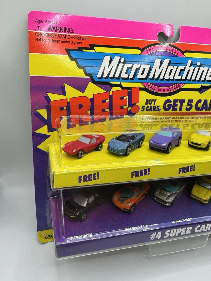 De colección Micro Machines #4 Super Cars 1996 Galoob 65080 Nuevo de Lote Antiguo Jaguar Ferrari Bonus Foto 4 de 4