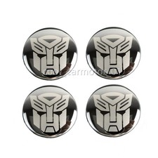 4x 69mm Titanium Black Transformers Autobots Car Wheel Center Cap Cover Emblem