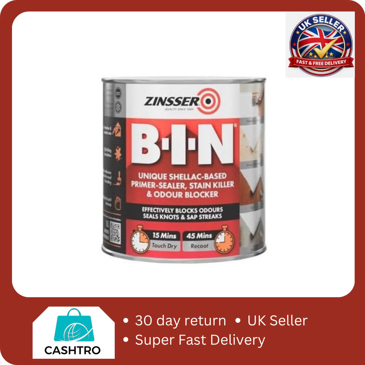Zinsser BIN Primer-Sealer & Stain Killer 1 Litre