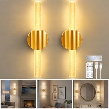 2x Rechargeable Battery Operated Dimmable LED Wall Lights Wireless Wall Sconces
