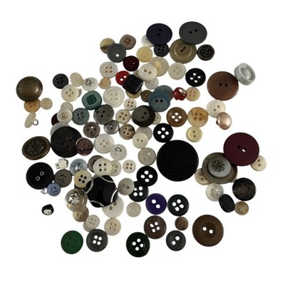 2 oz Assorted Buttons Different Shapes Sizes Styles As Found Vintage Modern B010