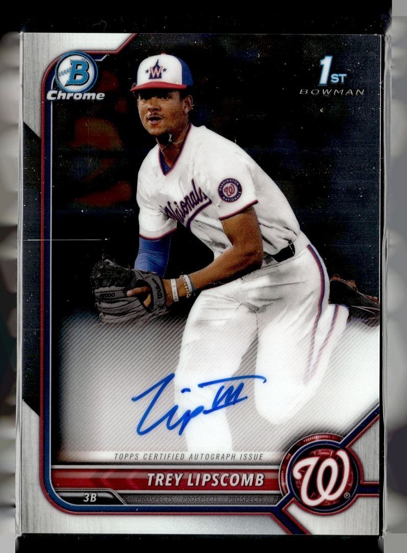 2022 BOWMAN CHROME 1ST PROSPECT AUTO TREY LIPSCOMB NATIONALS