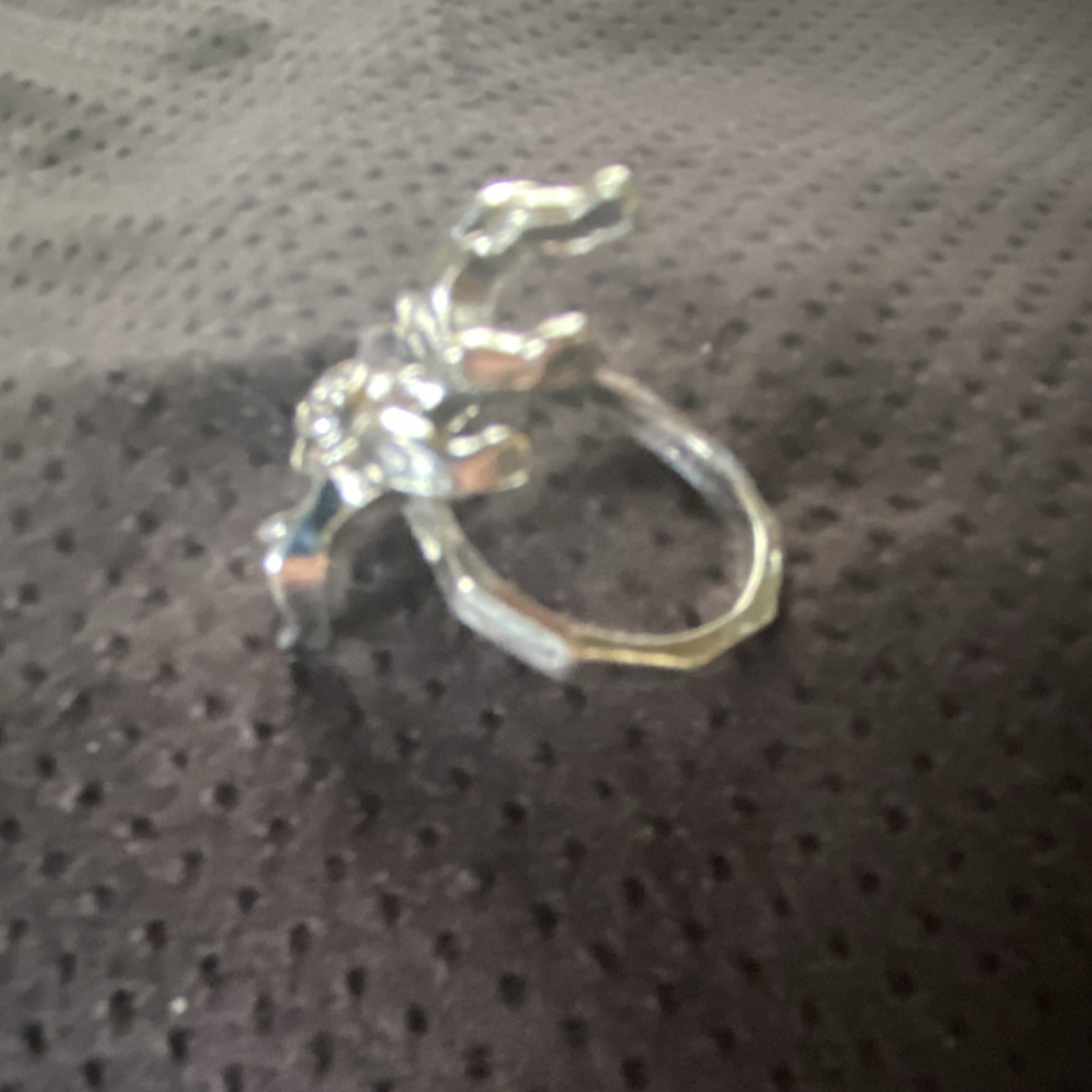 Silver Tone Spider Statement Ring Animals & Insec… - image 2