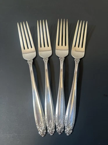 4 International Sterling Silver Prelude Dinner Forks - 7 1/4” 196 Grams