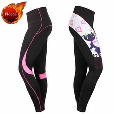 Winter Fahrradhose Damen Thermo Radlerhose Gepolstert Radhose Leggings Lang