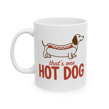 Funny Dachshund Hot Dog Coffee Mug Wiener Dog Pun Gift Cute Dog Lover Cup