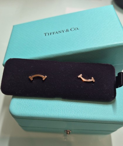 Tiffany & Co. T Smile Mini Earrings 18K Rose Gold Au750