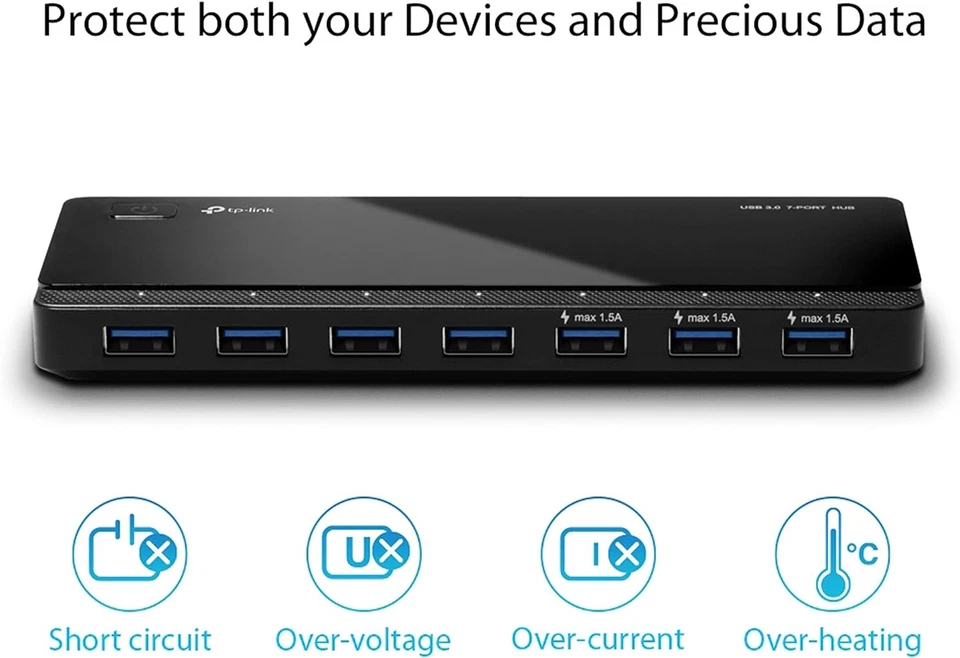 TP-Link UH700 7-Port USB 3.0 HUB inklusive Netzadapter und USB 3.0 Kabel, bis zu - Image 3 of 4