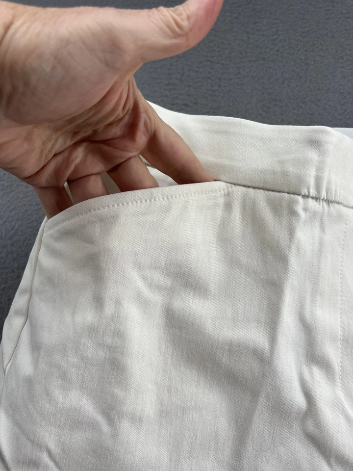 Ruby Rd Pants Womens 10 White Coral Crush Ankle Slimming Contour Waistband New - Image 2 of 4