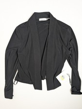 Calvin Klein Women  s Black Open Front Jacket Size M Draped Blazer Style