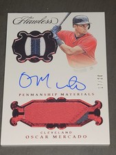 2019 Panini Flawless - Penmanship Materials Ruby #PM-OM Oscar Mercado /20...