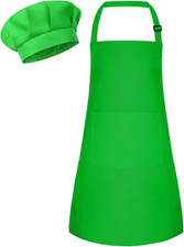 Kids Apron and Chef Hat Set Children Apron Adjustable with 2 Pockets Children Ch