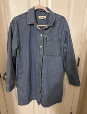 Madewell Blue Denim Button-Up Collared Long Sleeve Shirt dress  Women’s Size M