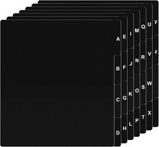 26 Pcs Record Dividers A-Z Alphabet Vinyl Lp,Black,Horizontal