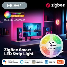 MOES Tuya ZigBee Smart LED Light Strip RGB5050 Controller Party Music Sync 16 Mi
