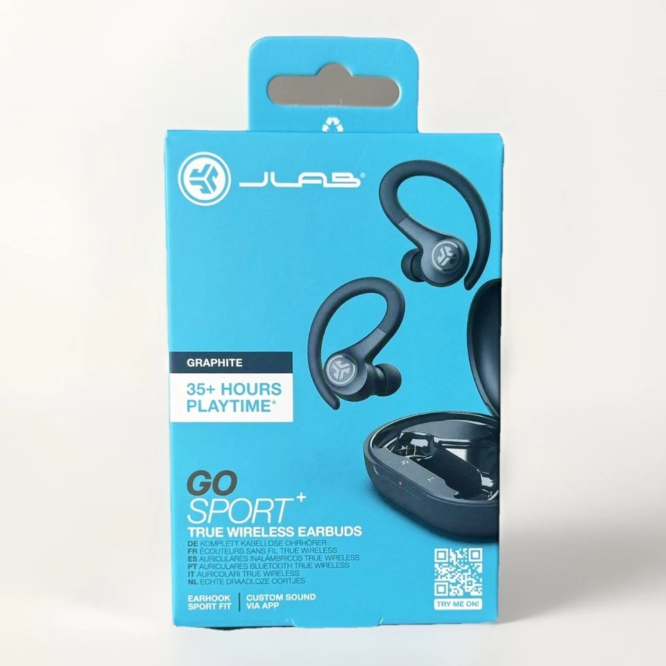 JLab GO Sport Air True Wireless Earbuds 35+ Hrs Play Bluetooth Brand New - Image 1 of 4
