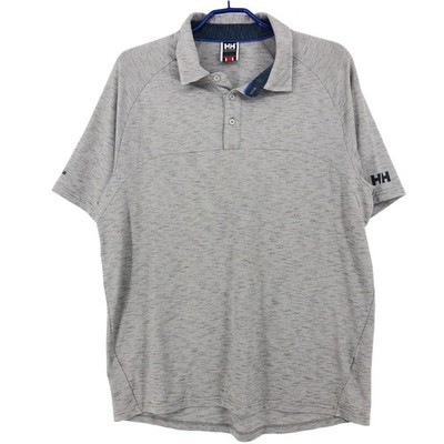 HELLY HANSEN Men Grey Polo Neck T-Shirt Size XL