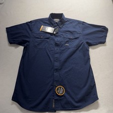 Ariat FR Work Shirt Mens Medium Navy Flame Resistant Short Sleeve NWT