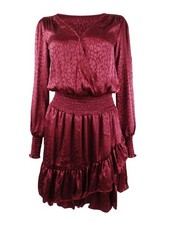 MICHAEL Michael Kors Women's Julia Cheetah-Pattern Dress (S, Dark Ruby)