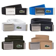 LACOSTE Men's Belt Made Of Fabric - Beautiful Case, Engraved Slide Buckle...
