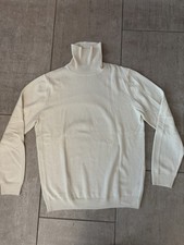 Herren Massimo Dutti Rollkragen Strick Cashmere Wolle Pollover Gr. XL weiß  top
