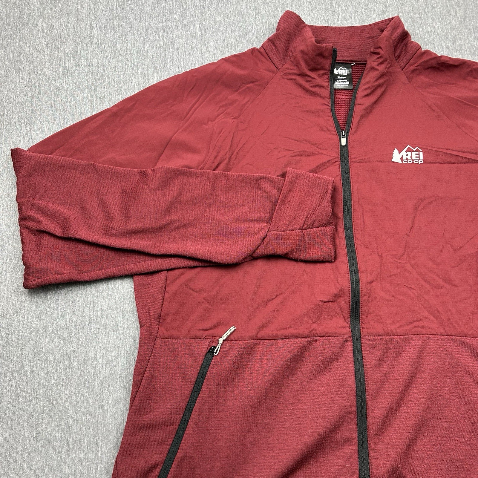 REI Full Zip Softshell Red Jacket Zip Pockets Men… - image 1