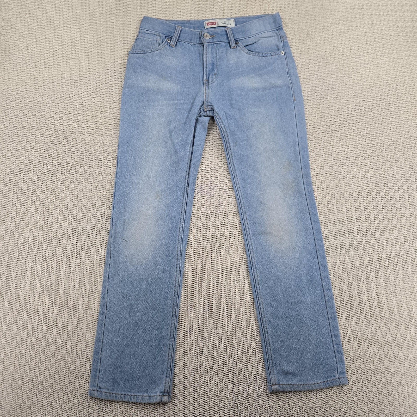 Boys 14 Regular Blue Slim Stretch Denim 27x27 Light Wash